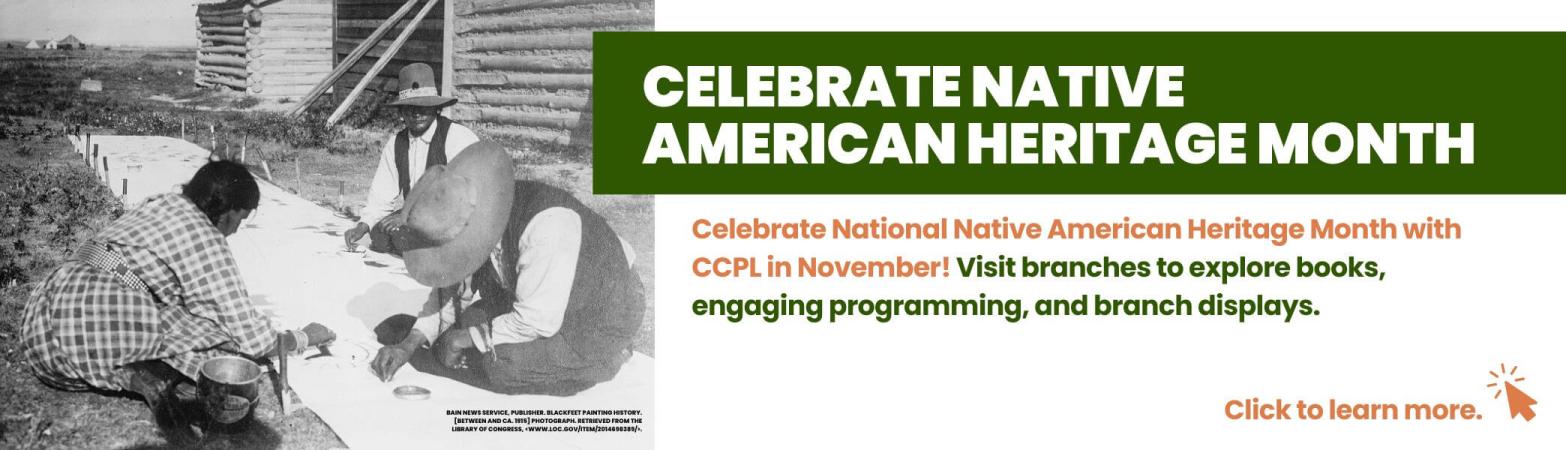 Join the Charleston County Public Library as we celebrate Native American Heritage Month.