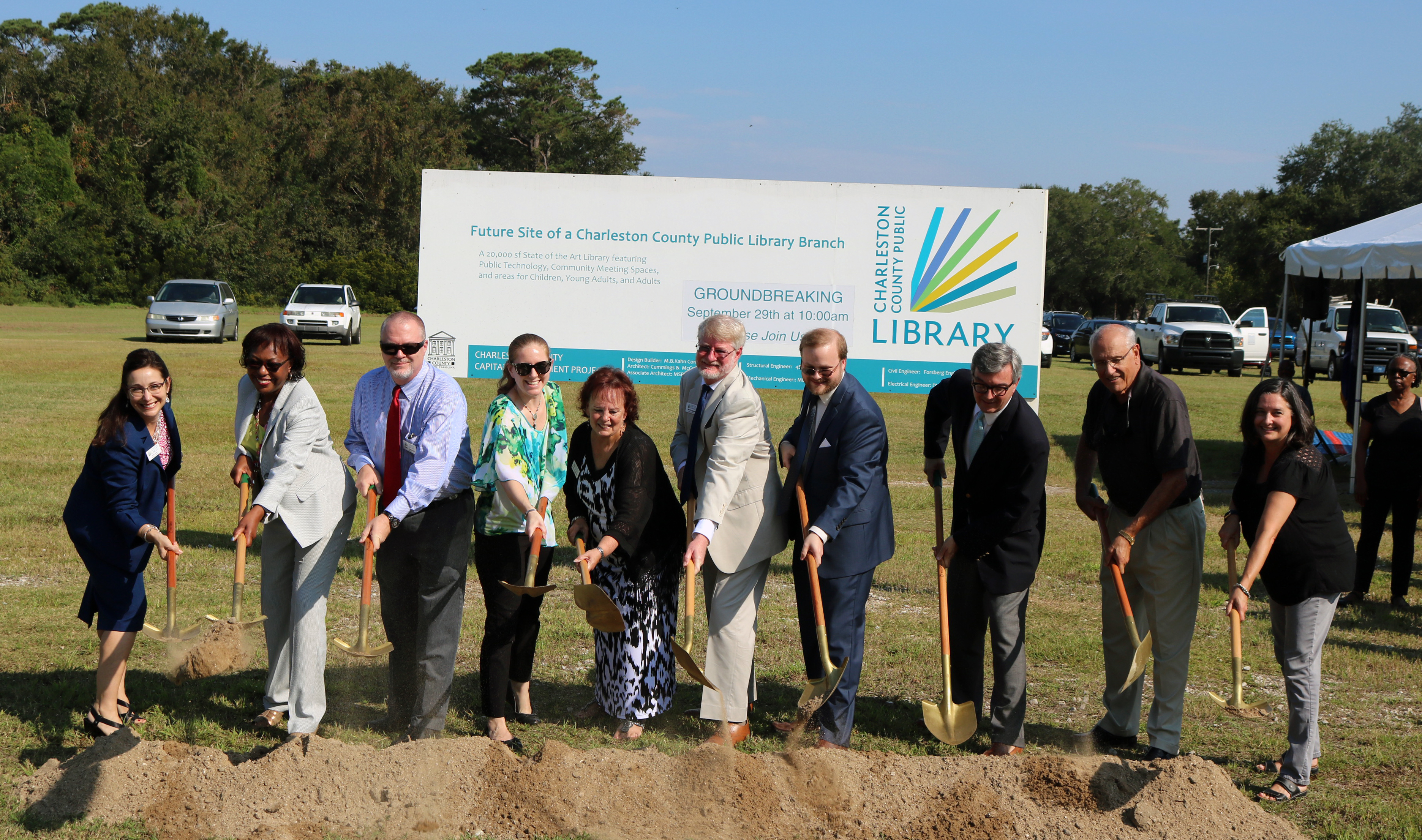 Charleston County Public Library, government officials break ground on Baxter Patrick James Island Library